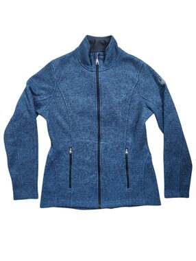 Spyder Fleece Zip Up Sweater In Heathered Blue
